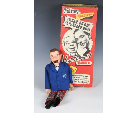A Palitoy 'Archive Andrews' ventriloquist doll, boxed with instructions (box creased, torn and scuffed).Buyer’s Premium 29.4%