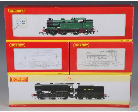 A Hornby gauge OO R.2343 Class Q1 locomotive C8 and tender, together with two tank locomotives, comprising R.2214A GNR 1763 a