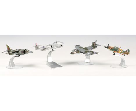 A Corgi Aviation Archive 1:72 scale AA99170 RAF 4-piece set No. 1 Squadron Through The Ages, comprising Hawker Hunter Mk1, Gl