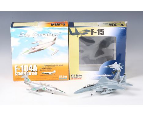 Six Witty Wings 1:72 scale model aircraft, comprising F-15J Eagle 204 Squadron, another F-15, F-104A Starfighter, Spitfire Mk