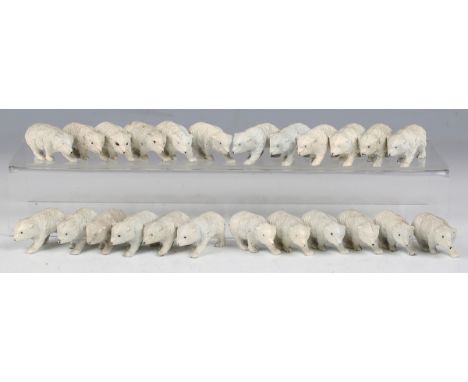 Fifty-five Crescent Toys lead figures of walking polar bear cubs (some damage and paint chips).Buyer’s Premium 29.4% (includi