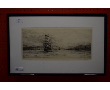 Rowland Langmaid, Print, "On the Clyde", 18cm x 38cm