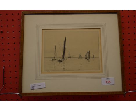 William Lionel Wyllie, artists Proof, "A Light Air from the South East", details verso, 13.5 x 17.5cm