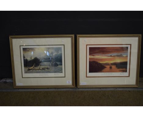 Cary R. Lucy, pair of signed prints, of Paddlesteamers, both numbered and sig pencil to margin, 25cm x 31cm