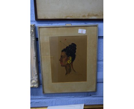 Colonial (African), Pastel, signed and dated '41, Portrait of a native lady, 26cm x 19cm