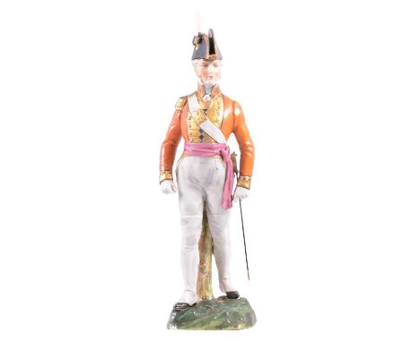 Dresden porcelain figure, after Carl Thieme, Grenadier Guards, Officer Guard Order, painted marks, 27.5cm.Condition report:Pl