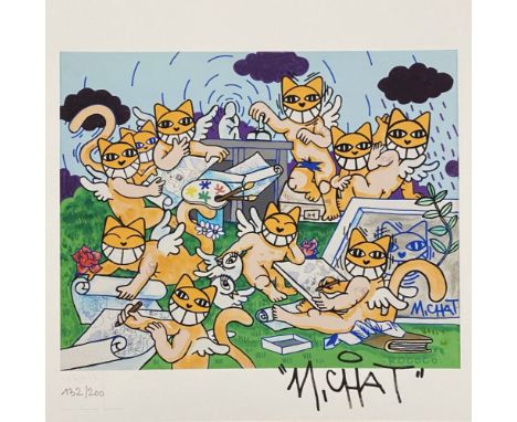M. Chat - M.Chat et ses maîtres, 2021Pigment print on rag paper, hand signed and numbered /200. Very good condition, 25 x 25 