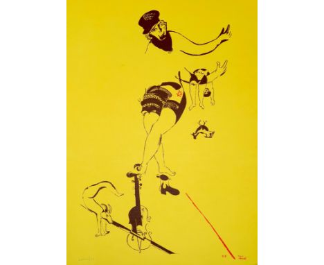 Marc CHAGALL (1887-1985), D’Après.L'Acrobate (1979).Lithographie éditée en 1979 par le Studio d’Arte Perna , Milano.Numérotée