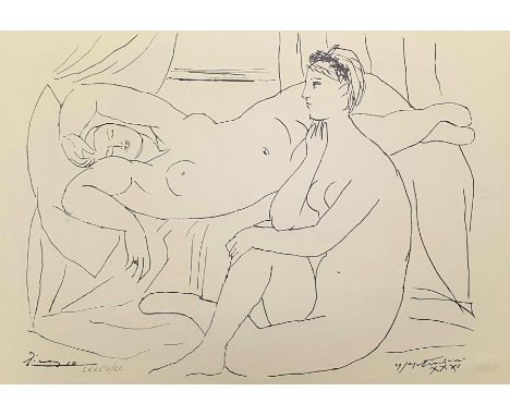 Pablo PICASSO (1881-1973), d’Après.Contemplation (1979)Lithographie éditée en 1979 par le Studio d’Arte Perna , Milano.Numéro