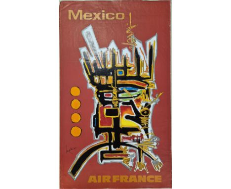 Georges Mathieu - Air France Mexico, 1967Original poster on paper, plate signed, not numbered. Publisher: Air France, 1967. M