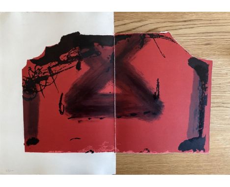 Antoni Tàpies - El pa a la Barca, 1963Original lithograph &amp; collage on Guarro paper, not signed, not numbered. Limited ed
