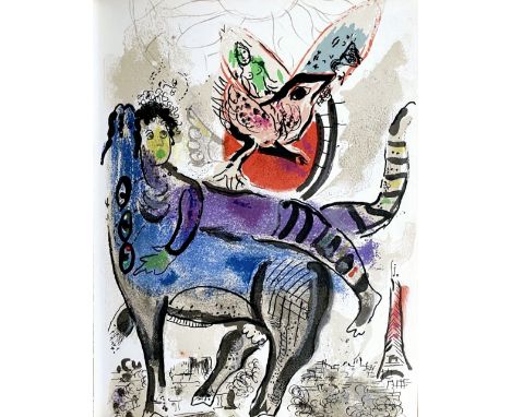 Marc Chagall - La Vache Bleue, 1967Original lithograph on paper, not signed, not numbered. Published by San Lazzaro, Paris, 1