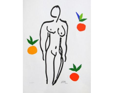 Henri MATISSE (1869-1954), d’Après.Nu aux orange (1979).Lithographie éditée en 1979 par le Studio d’Arte Perna , Milano.Numér