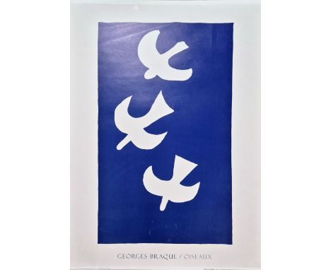 Georges Braque (after) - Oiseaux sur fond bleu, 1955Offset print on paper, printed in the UK in 1999. Good condition (small t