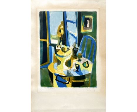 Marcel Mouly - La fenêtre ouverteOriginal lithograph on wove paper, signed in pencil &amp; justified "Artist's Proof". Yellow