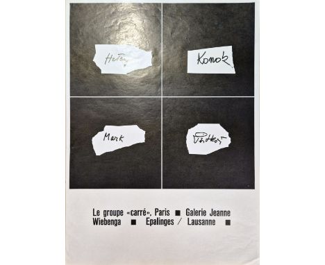 Le groupe "carré", Paris, 1969Vintage poster. Publisher: Galerie Jeanne Wiebenga, Epalinges, 1969. Good condition, 72 x 52 cm