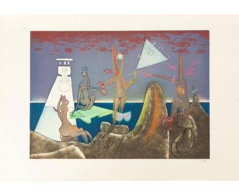 Roberto Matta - 4 AM from L'Arc Obscure des Heures, 1975Etching and aquatint on wove paper, signed in pencil &amp; numbered /