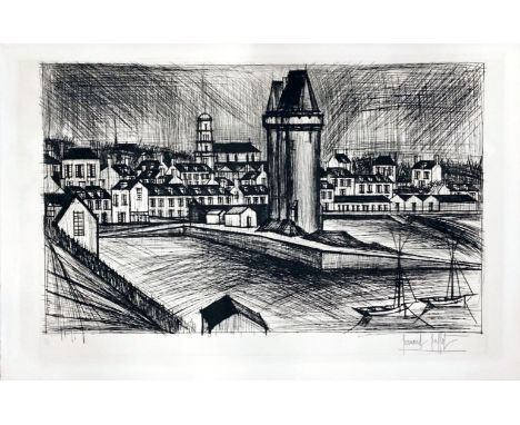 Bernard Buffet - La Tour Solidor (The Soldier Tower), 1971Original drypoint on paper, signed in pencil and numbered 78/120. R