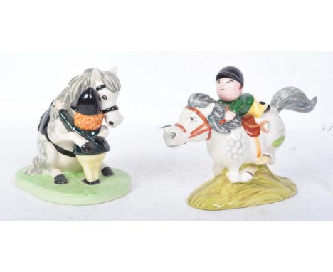 A pair of vintage 20th century Royal Doulton and Beswick Norman Thelwell china figurines to include He'll Find You and Pony E