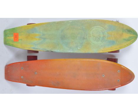 Two vintage 20th century skateboards to include an American made Fireball 500 together with another. The pennyboards being in
