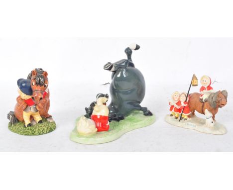 A vintage 20th century limited edition Royal Doulton Norman Thelwell bone china horse and rider figure entitled Suppling Exer