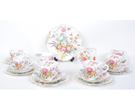 A vintage 20th century "Gainsborough" Spode Copeland China tea service comprising of milk jug, sugar bowl, six tea cups, six 