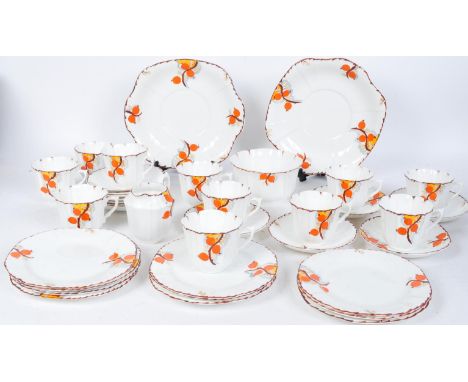 Co-Operative Wholesale Society - Windsor - A vintage 20th century 1930's Art Deco bone china tea service comprising of sugar 