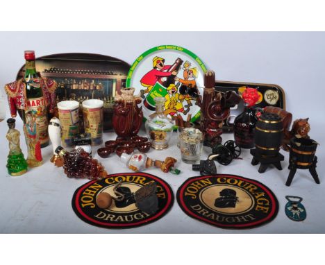 Of Breweriana - A collection of vintage 20th century pub related curios comprising of a vintage cocktail sticks, novelty stop