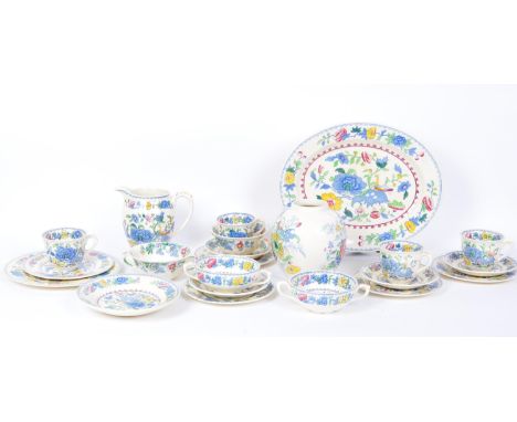 A large collection of 19th century Victorian and early 20th century Mason stoneware dinner and tea service items in the Regen
