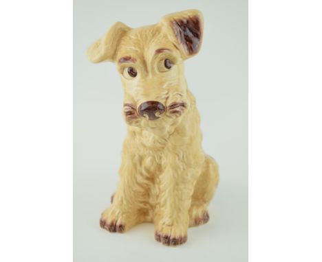 Vintage Sylvac Ceramics Terrier Dog. No 1380. Fawn Glaze. Height 29cm.  Of first quality with no obvious signs of damage or r