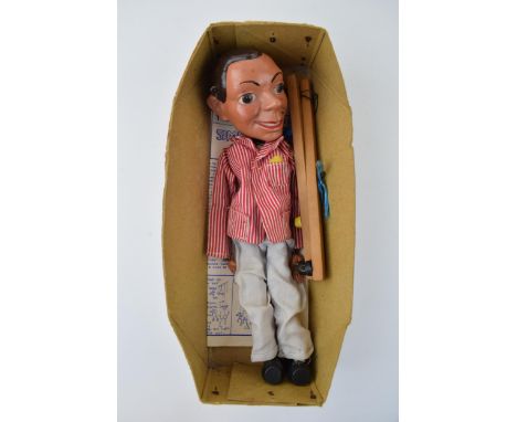 Pelham SS Range 'Archie Andrews' puppet. Red and White blazer, cream trousers. Box base and instructions present. Height 34cm