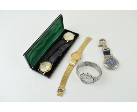 A collection of vintage watches to include mechanical winding watches by Roamer (32mm case diameter) and Tissot (34mm case di