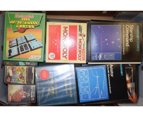 Mattel Electronics Intellivision Console & a quantity of games plus MB MicroVision Console & Games along with Acornsoft Games