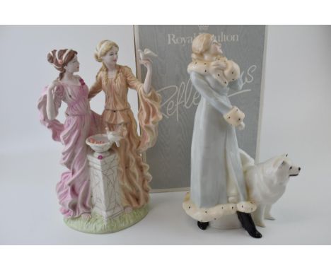 Boxed Royal Doulton Reflections figure 'A Winters Walk' HN 3052 together with Wedgwood 'The Classical Collection' Peace &amp;