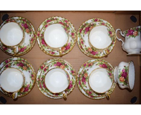 Royal Albert 'Old Country Roses' tea service items to include six trios, sugar and cream. (20)  Of sencond quality, with no o