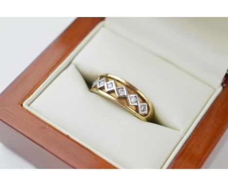 9ct gold ring, Clogau, set diamonds, ornate setting, boxed, size O/P, 4.9g.