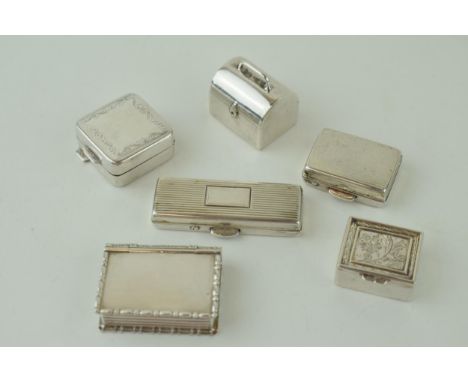 Six Sterling Silver 925 Pill or Patch Boxes, 96g  The condition is excellent with minimal signs of use or wear