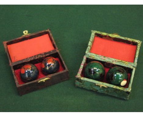 TWO CASED SETS OF VINTAGE CHINESE STRESS BALLS 