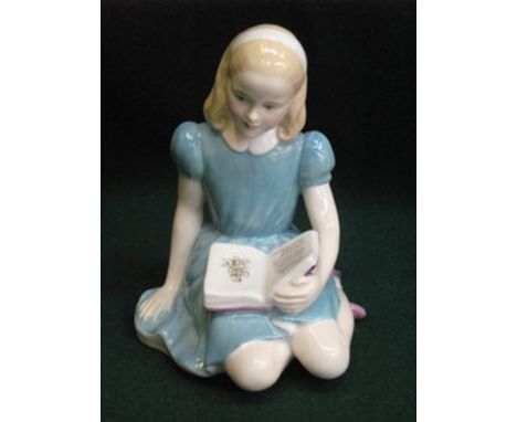 ROYAL DOULTON GLAZED CERAMIC FIGURINE- ALICE, HN2158, APPROXIMATELY 13cm HIGH 