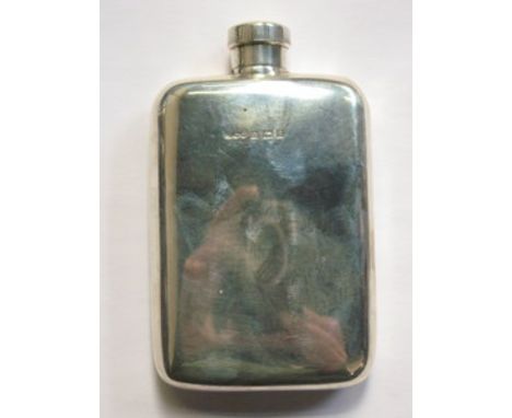 HALLMARKED SILVER HIP FLASK, BIRMINGHAM ASSAY 