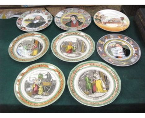 EIGHT VARIOUS ROYAL DOULTON AND ADAMS CERAMIC PLATES 