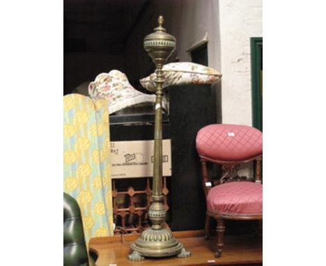 VINTAGE BRASS STANDARD LAMP CONVERTED FOR ELECTRIC 