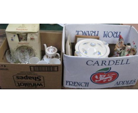 QUANTITY OF SUNDRY CERAMICS AND GLASSWARE INCLUDING PART DINNER SERVICE, PARAGON PART TEA SET, BUNNYKINS CHRISTENING SET, TWO