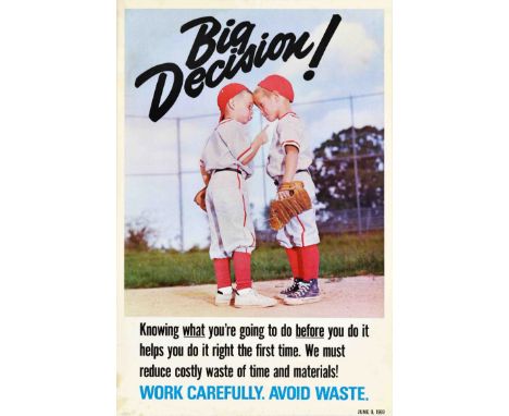 Original vintage workplace motivational propaganda poster – Big Decision! Knowing what you’re going to do before you do it he