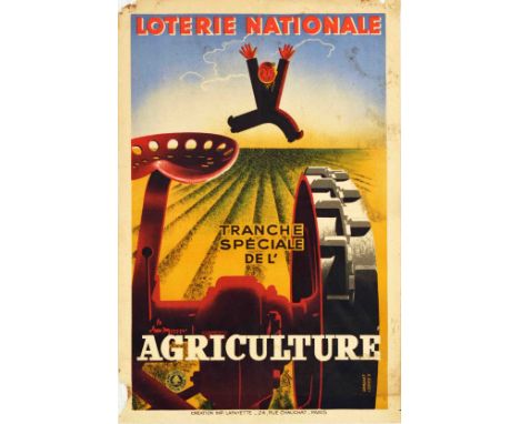 Original vintage poster for the French National Lottery - Loterie Nationale Tranche Speciale de l’Agriculture / Agriculture t