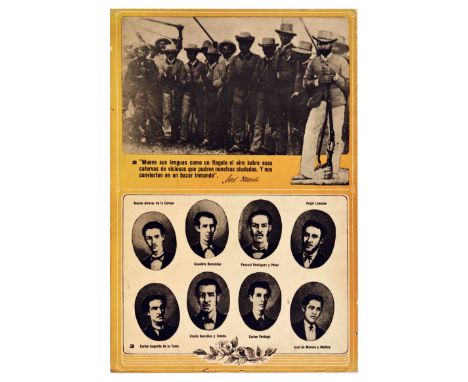 Original vintage propaganda poster commemorating eight first-year medical students who were executed in Havana Place de la Pu