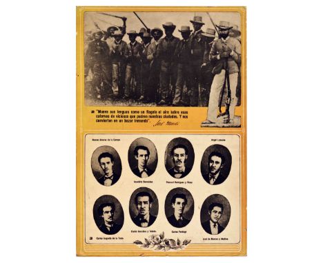 Original vintage propaganda poster commemorating eight first-year medical students who were executed in Havana Place de la Pu