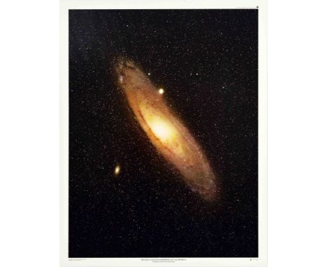 Set of two original space photography posters. 1. The Great Galaxy in Andromeda, NGC 224, Messier 31 photographed with the 48