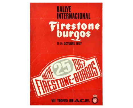 Original vintage motorsport poster for Rallye Internacional Firestone burgos / Firestone Burgos International Rallye 11-14 Oc