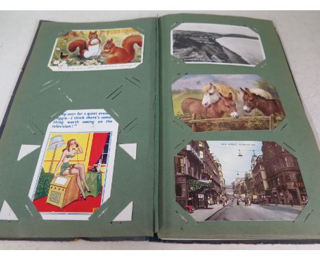 An album of assorted vintage postcards - approx. 80 in total